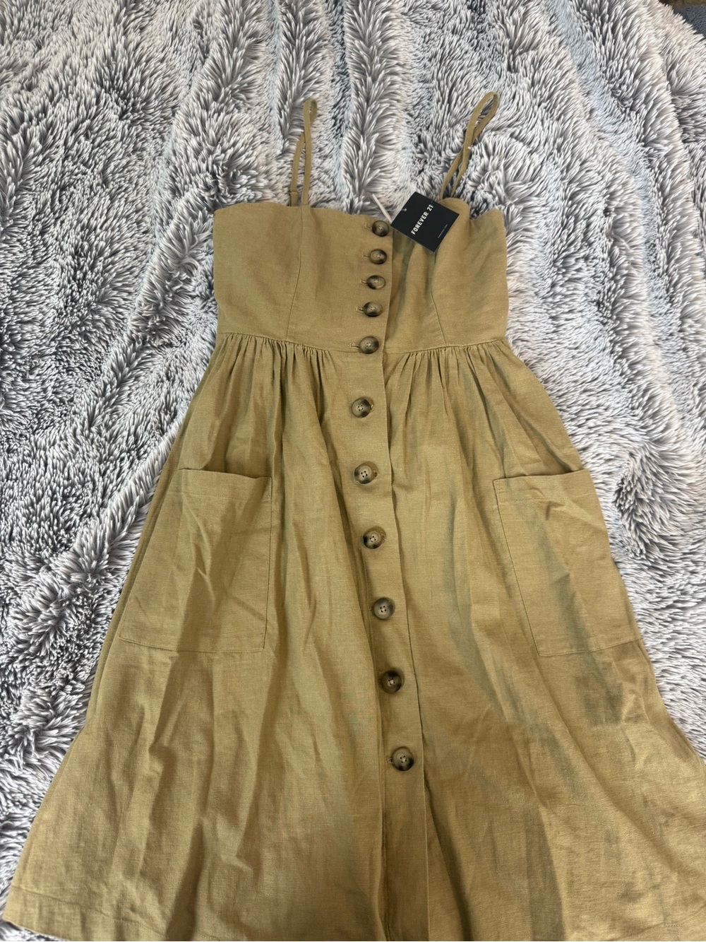 Forever 21 Olive Green Button-Front Sundress